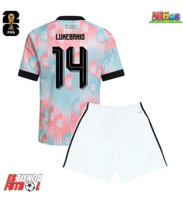 Bélgica Dodi Lukebakio #14 Segunda Equipación Niños Mundial 2026 Manga Corta (+ Pantalones cortos)
